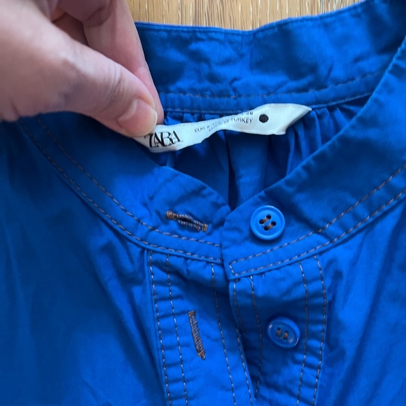 Zara Vibrant Blue women’s Dress with Ruffle Hem gently worn - Picture 4 of 12